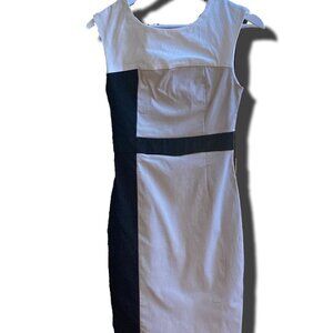 Mystic Rayon Bodycon Dress Size Medium Color: Black, White, Tan